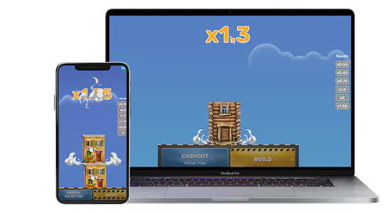 Tower Rush aperto nel browser su smartphone e su laptop